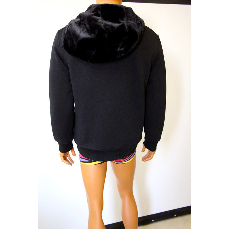 Sweater Chamarra Armani Exchange Negra Reversible Faux Fur