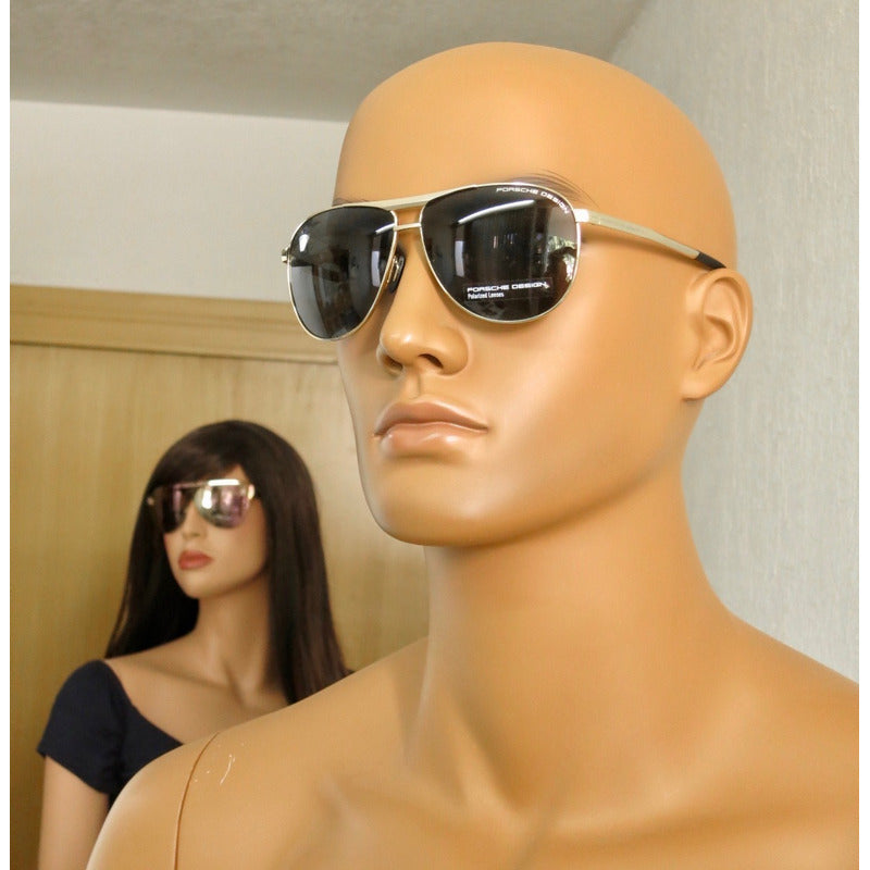 Lentes Sol Porsche Design P8642 Titanium Polarized 62mm