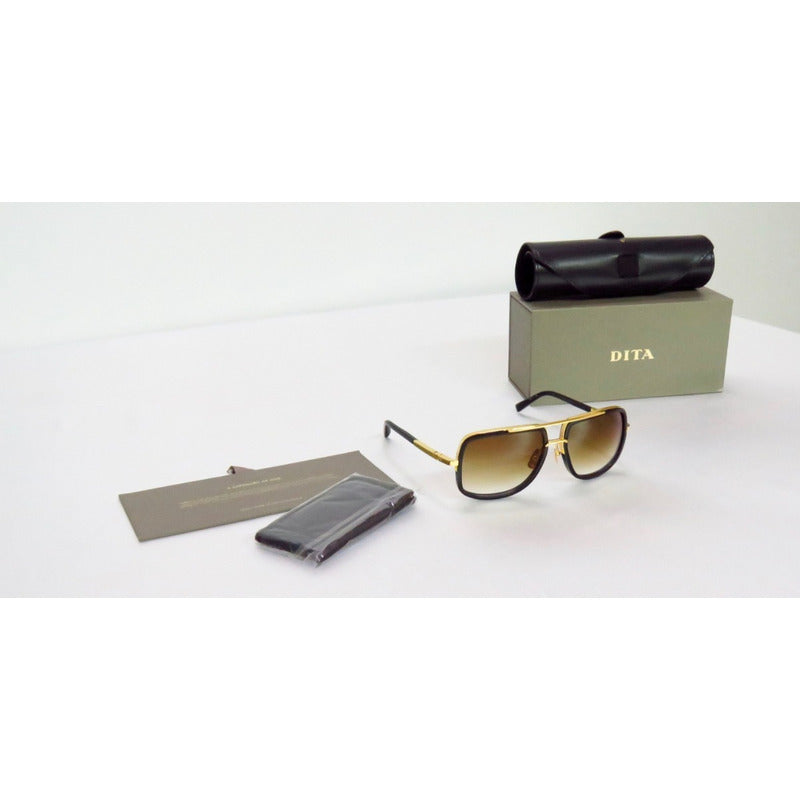 Lentes Gafas De Sol Dita Mach One Drx-2030-b 18k Gold - Blk Rockstar Made In Japan