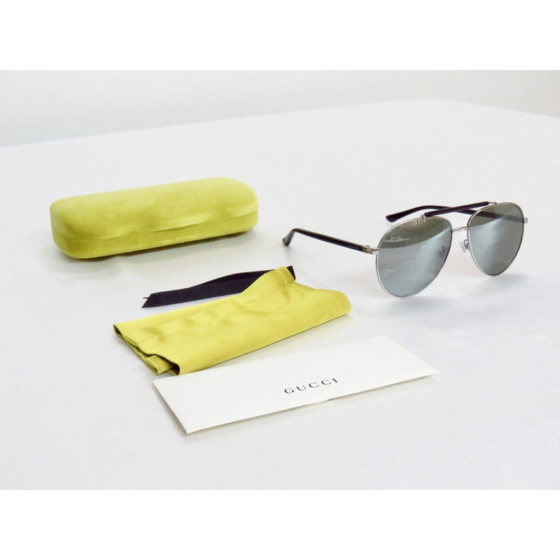 Lentes Gafas Sol Gucci Gg0014s First Class Aviator 60mm Suns