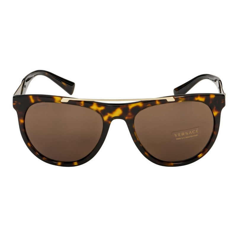 Lentes Gafas Sol Versace Ve4347 Gold Havana Mujer Italy 45mm