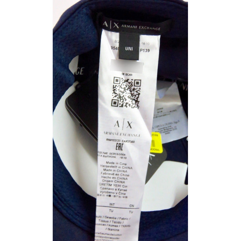 Gorra A | X Armani Exchange Big Logo A X Bicolor Con Franja