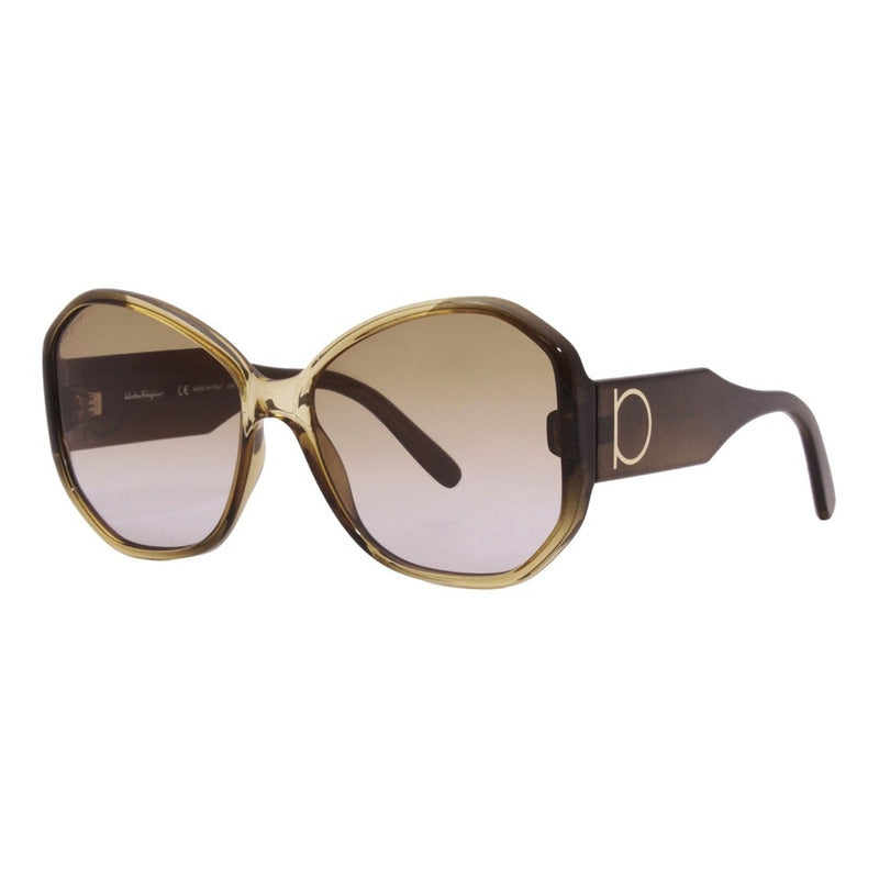 Lentes Sol Ferragamo Sf942s Asymmetric Oval Italy 61mm Suns