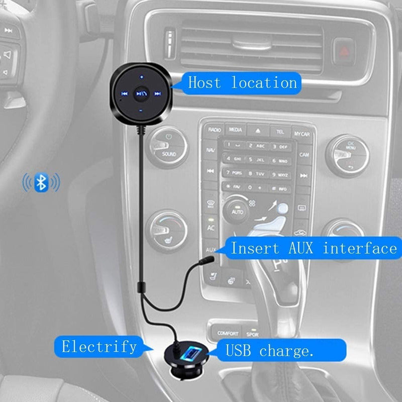 Receptor Bluetooth 4.0 Smart Control Micrófono Manos Libres Aux 3.5 Mm Automóvil