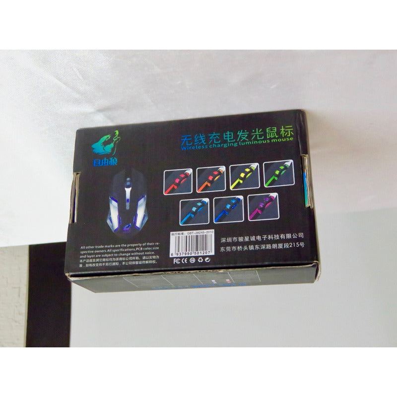 Mouse Gamer Óptico Inalámbrico Luz Led Multicolor Recargable