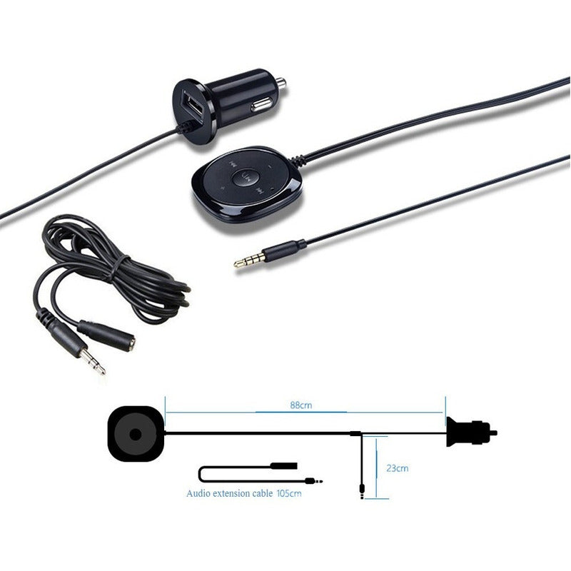 Receptor Bluetooth 4.0 Smart Control Micrófono Manos Libres Aux 3.5 Mm Automóvil