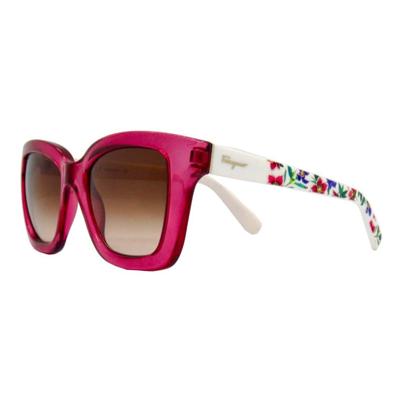 Lentes De Sol Ferragamo Sf858s Flower Mujer Italy 53mm Suns