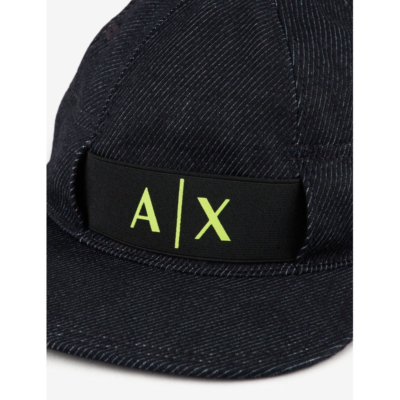 Gorra Armani Exchange A | X Logo Denim Look Flat Visor Hat