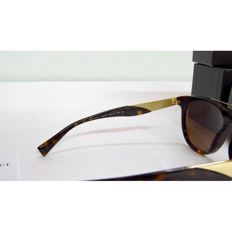 Lentes Gafas Sol Versace Ve4347 Gold Havana Mujer Italy 45mm