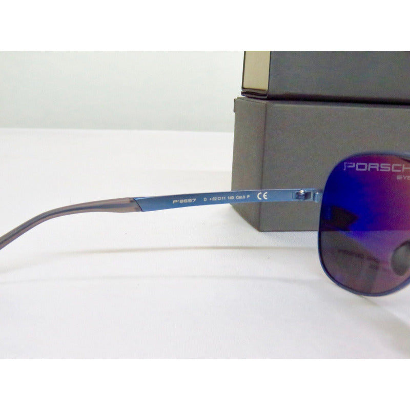 Lentes Sol Porsche Design P8657 Titanium Pilot 62mm Suns