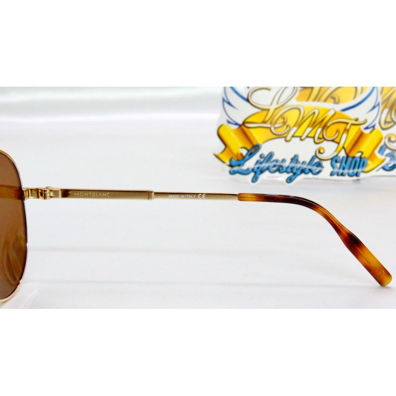 Lentes Sol Mont Blanc Mb0027s Classic Iconic Pilot 60mm Suns