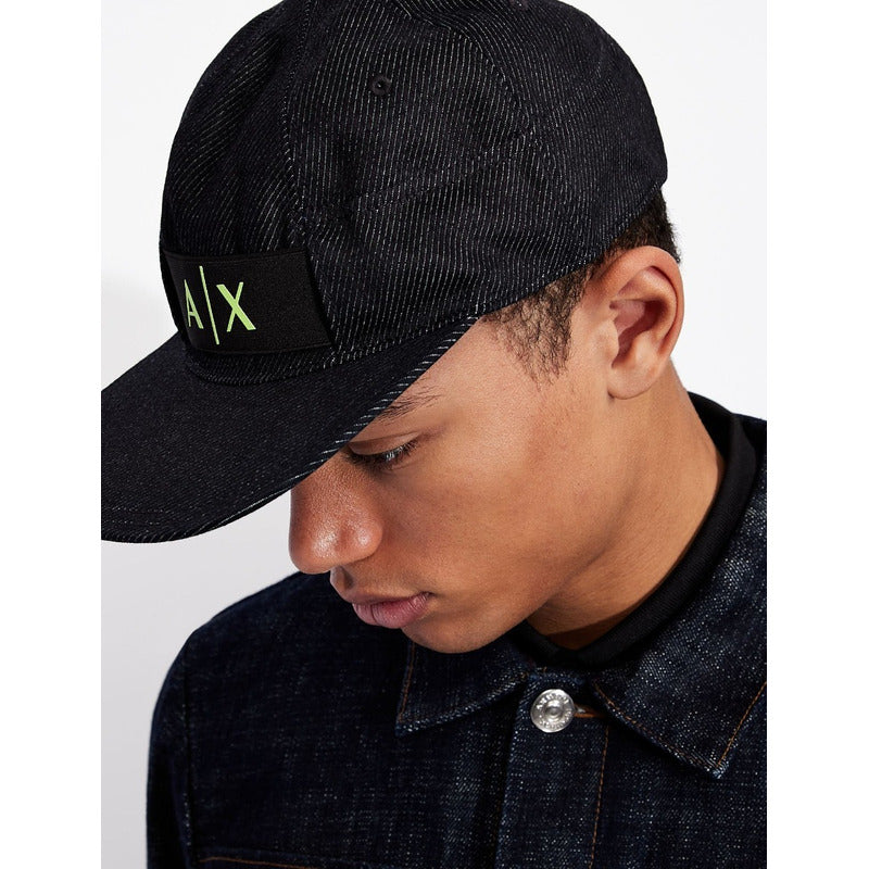 Gorra Armani Exchange A | X Logo Denim Look Flat Visor Hat