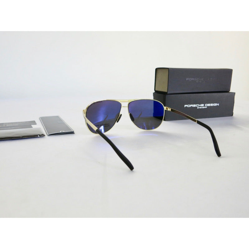 Lentes Sol Porsche Design P8642 Titanium Polarized 62mm