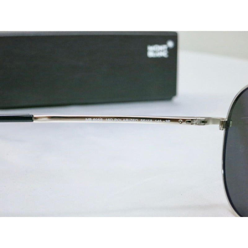 Lentes De Sol Mont Blanc Mb605s Metal Pilot Polarized 56mm