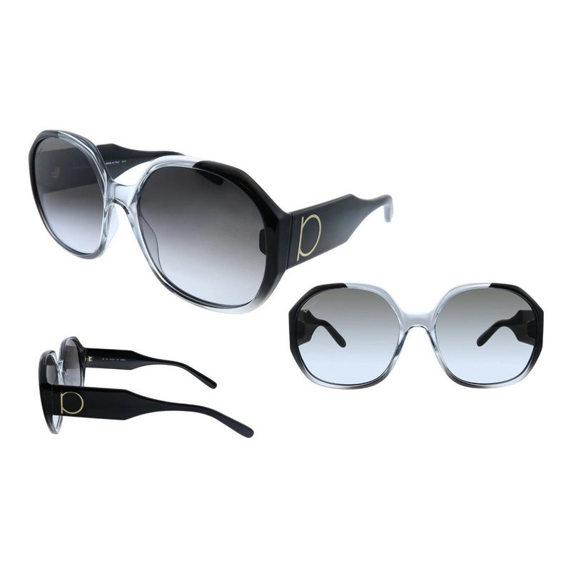Lentes Sol Ferragamo Sf942s Asymmetric Oval Mujer Italy 61mm