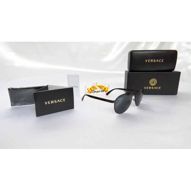 Lentes De Sol Versace Ve2209 Logo Fashion Pilot 58mm Suns