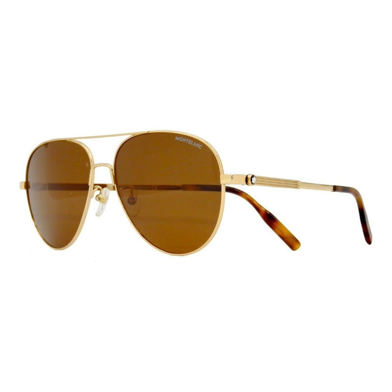 Lentes Sol Mont Blanc Mb0027s Classic Iconic Pilot 60mm Suns