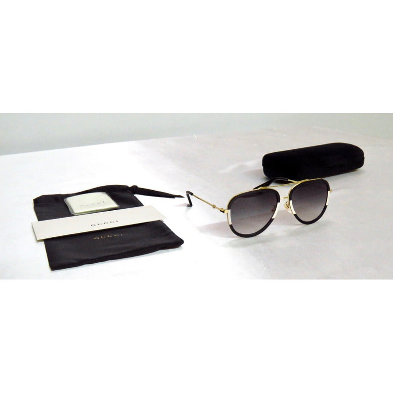 Lentes De Sol Gucci Gg0062s Iconic Pilot Japan 57mm Suns