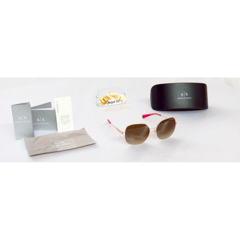 Lentes Sol Armani Exchange Ax2021s Round Amplios Mujer 58mm