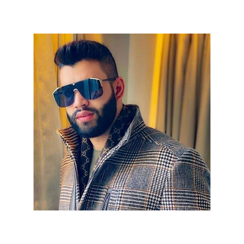 Lentes De Sol Gucci Gg0584s Iconic Shield Italy 99mm Suns