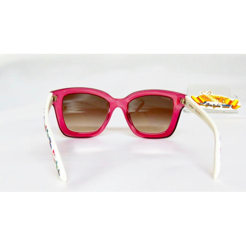 Lentes De Sol Ferragamo Sf858s Flower Mujer Italy 53mm Suns