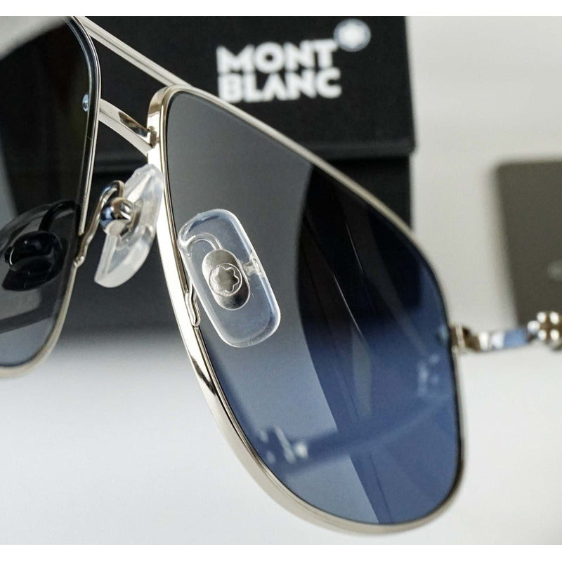 Lentes De Sol Mont Blanc Mb0069s Modified Pilot Japan 60mm