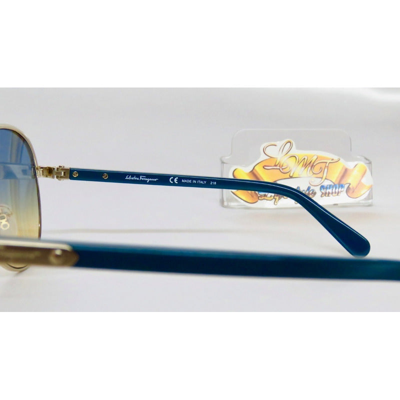Lentes De Sol Ferragamo Sf163s Metal Pilot Italy 60mm Suns