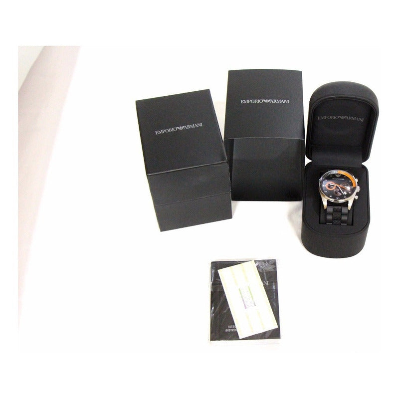 Reloj Emporio Armani Ar5878 Black Rubber Chronograph 43mm