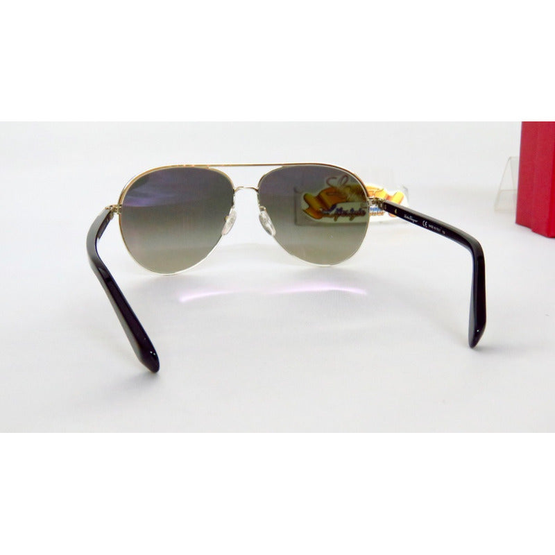 Lentes Sol Salvatore Ferragamo Sf163s Metal Pilot Italy 60mm