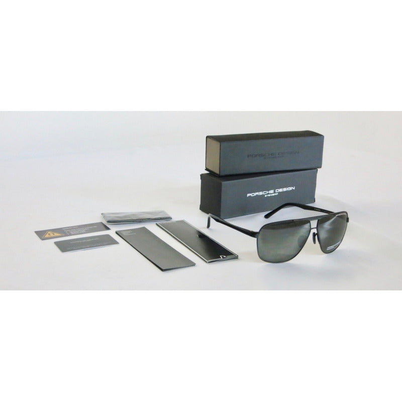 Lentes Sol Porsche Design P8665 Titanium Pilot Japan 63mm