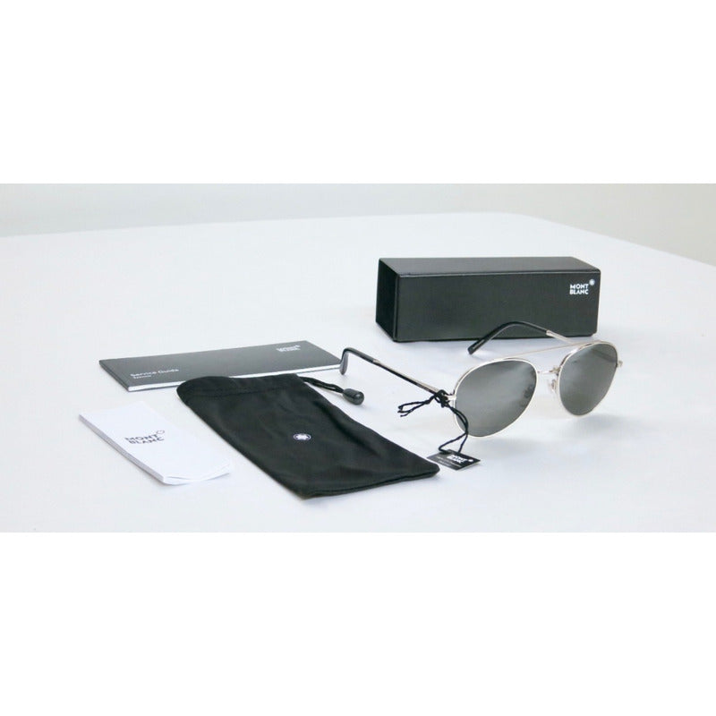 Lentes De Sol Mont Blanc Mb605s Metal Pilot Polarized 56mm