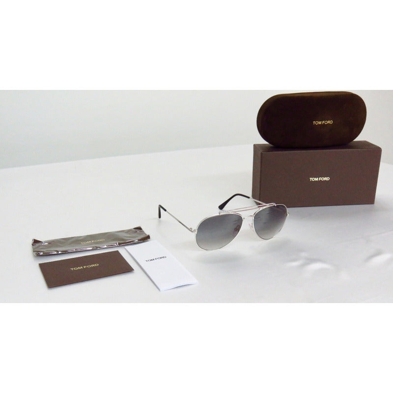 Lentes De Sol Tom Ford Ft0497 Indiana Silver Pilot 60mm Suns