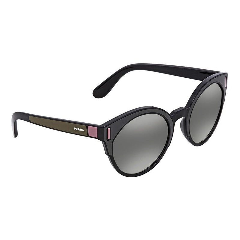 Lentes De Sol Prada Pr03usf Contrast Round Italy 53mm Suns