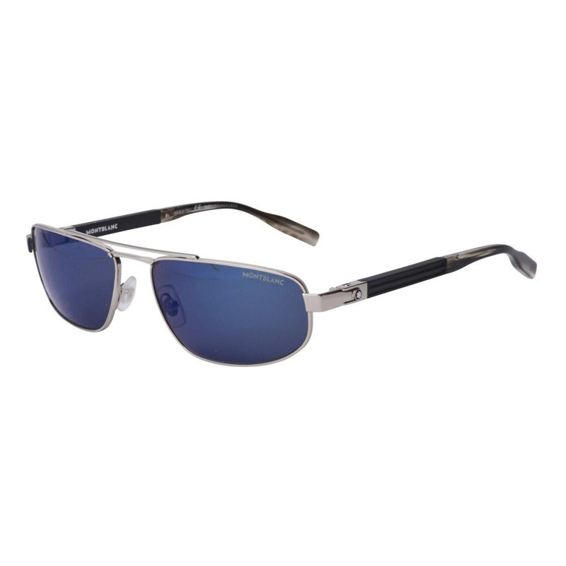 Lentes De Sol Mont Blanc Mb0033s Iconic Metal Navigator 60mm