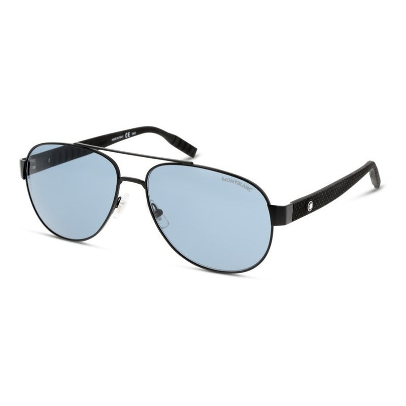 Lentes De Sol Mont Blanc Mb0064s Modified Pilot Italy 60mm