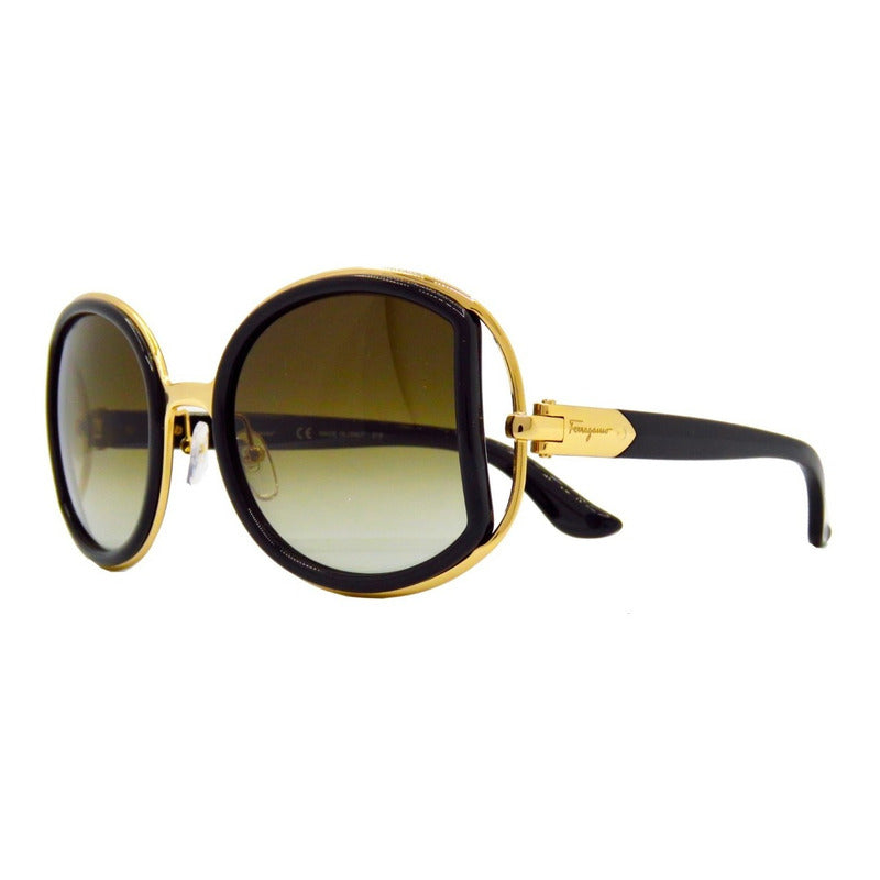 Lentes De Sol Ferragamo Sf719s Goldish Mujer Italy 55mm Suns