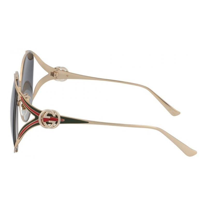 Lentes De Sol Gucci Gg0225s Iconic Round Oversized 63mm Suns