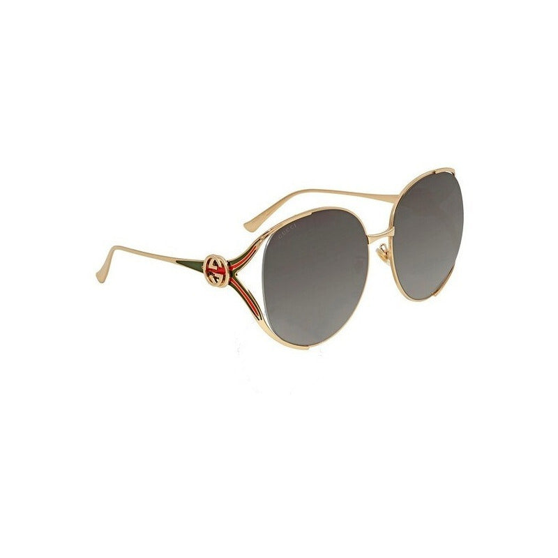 Lentes De Sol Gucci Gg0225s Iconic Round Oversized 63mm Suns
