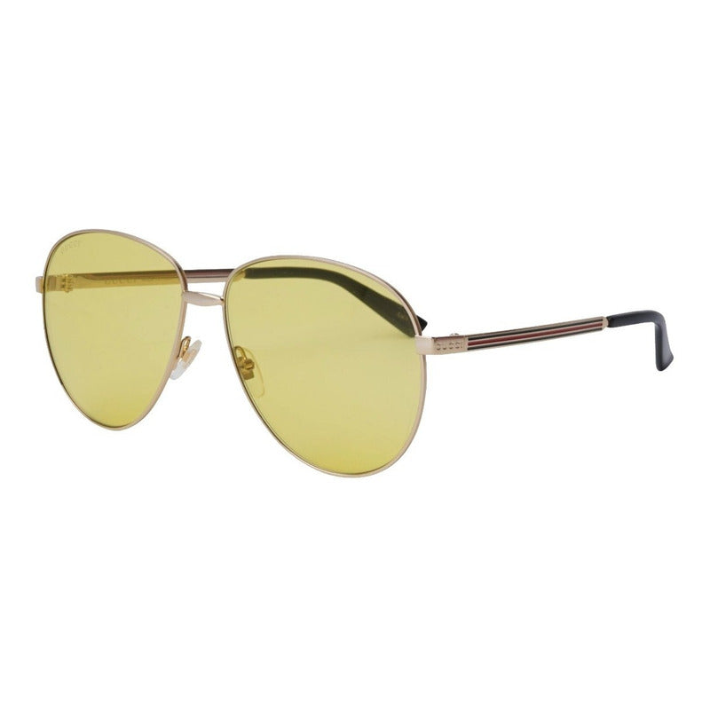 Lentes De Sol Gucci Gg0138s Classic Pilot Italy 61mm Suns