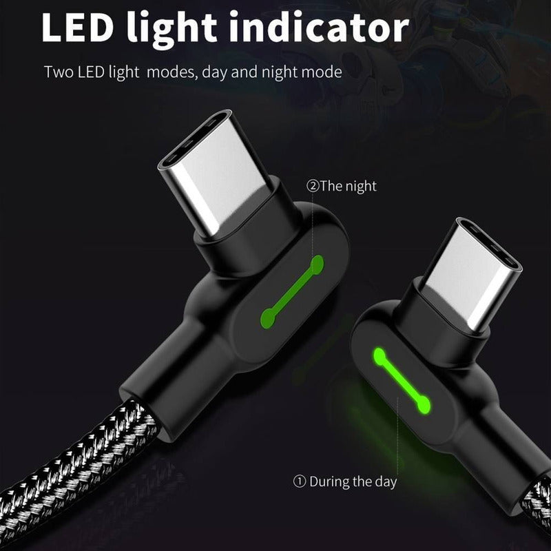 Cable Mcdodo Usb Tipo C Led 3 Metros 90º Gamer Carga Rápida