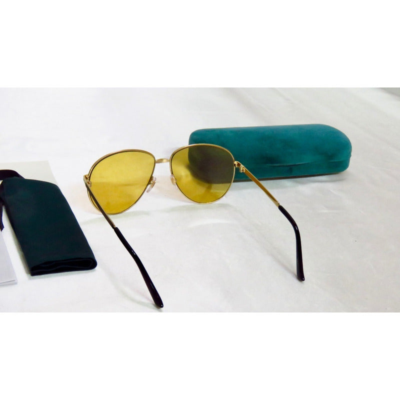 Lentes De Sol Gucci Gg0138s Classic Pilot Italy 61mm Suns