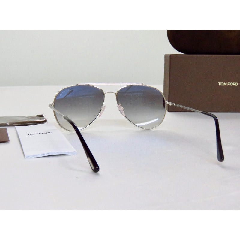 Lentes De Sol Tom Ford Ft0497 Indiana Silver Pilot 60mm Suns