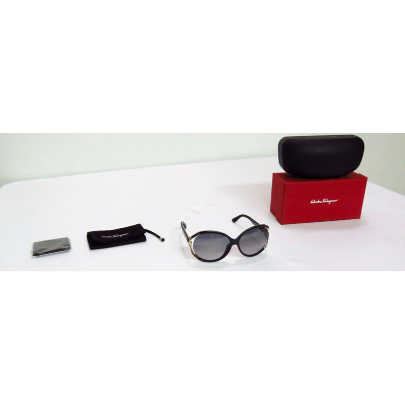 Lentes Gafas De Sol Ferragamo Sf600s Black Mujer Italy 61mm