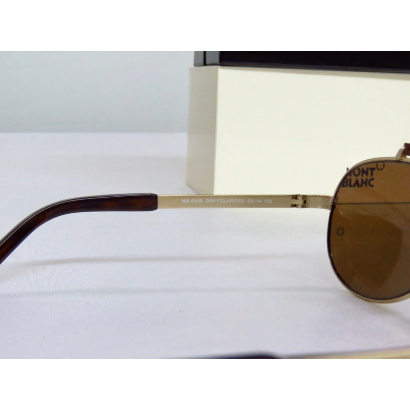 Lentes Sol Mont Blanc Mb454s Shiny Brow Bar Pilot 63mm Suns