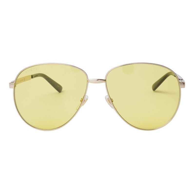 Lentes De Sol Gucci Gg0138s Classic Pilot Italy 61mm Suns
