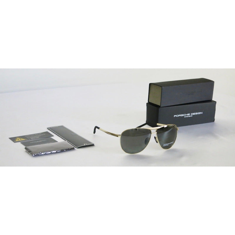 Lentes Sol Porsche Design P8642 Titanium Polarized 62mm
