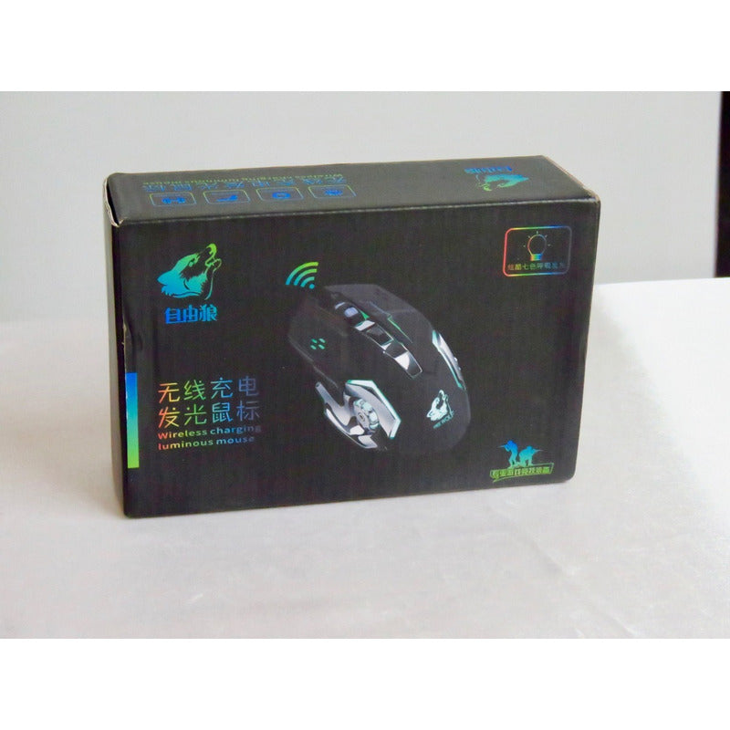 Mouse Gamer Óptico Inalámbrico Luz Led Multicolor Recargable