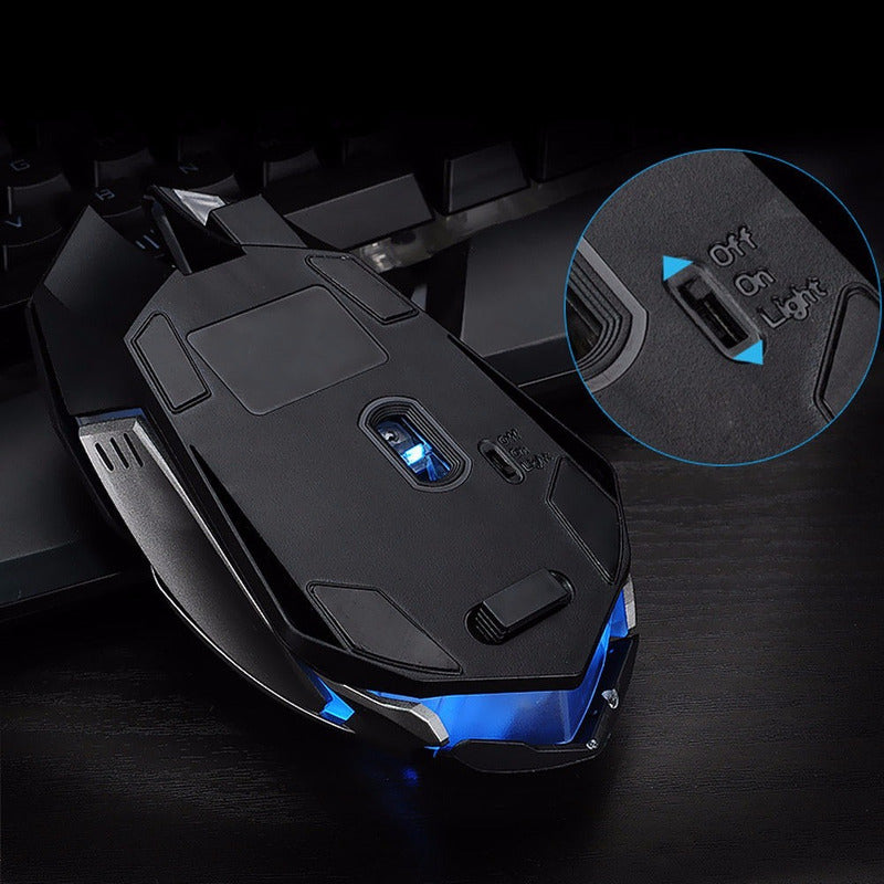 Mouse Gamer Óptico Inalámbrico Luz Led Multicolor Recargable