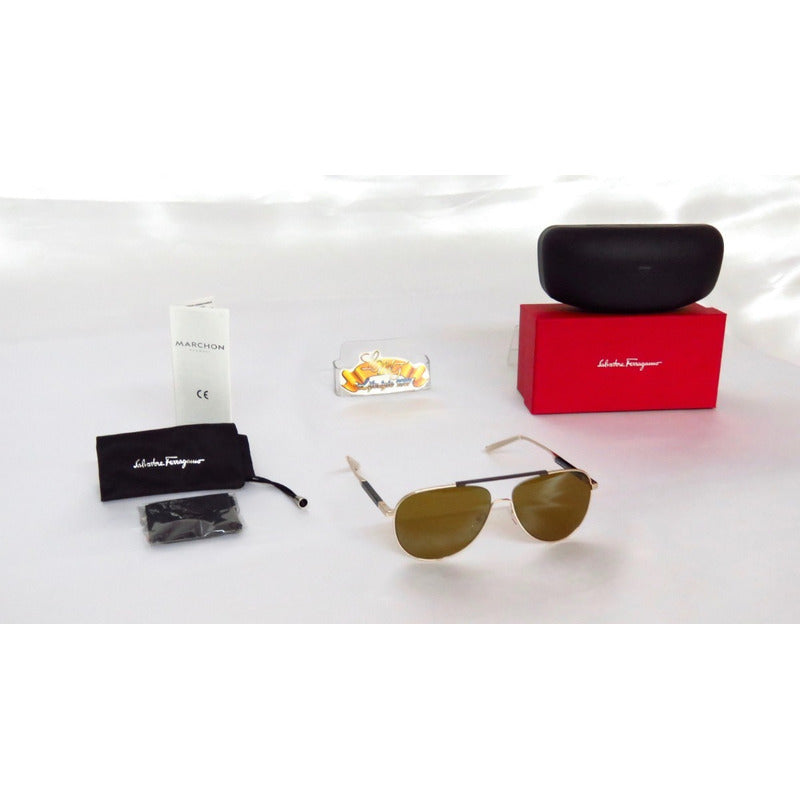 Lentes Sol Salvatore Ferragamo Sf174s Pilot Italy 60mm Suns