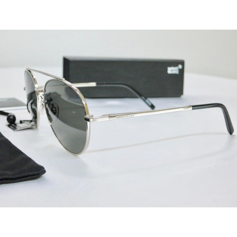 Lentes De Sol Mont Blanc Mb605s Metal Pilot Polarized 56mm
